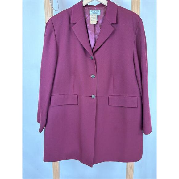 Pendleton Jackets & Blazers - Vintage 90's Pendleton Burgundy Long Blazer #1259 Size 18W USA